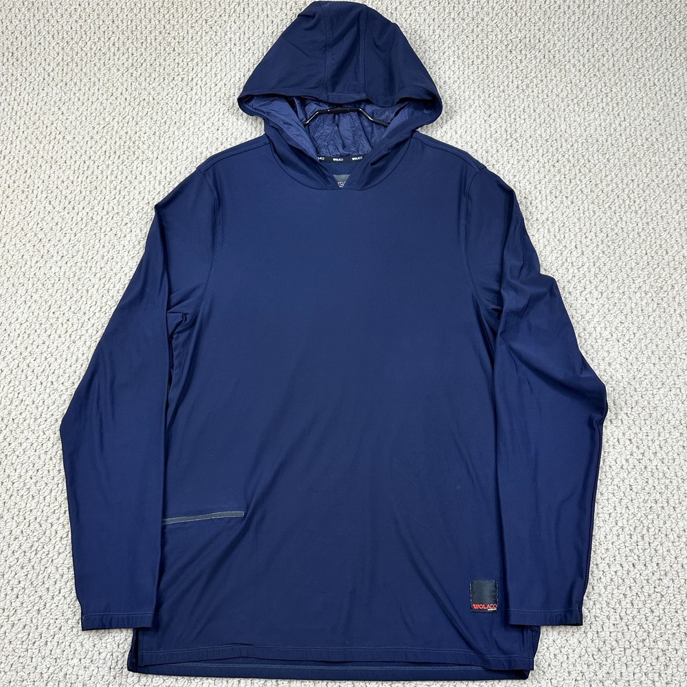 Wolaco Hoodie Mens XL Navy The High Line Hood Performance Stretch Athletic Hoody